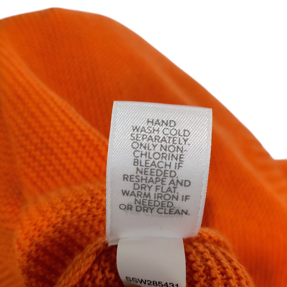 NWT J.Jill Sunset Orange Cotton Blend Knit Sweater Fall Pumpkin Cozy Halloween - Picture 10 of 11